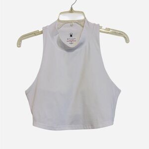 2/$30 Spyder Active White Sleeveless Mock Neck Cropped Athletic Top – Size M